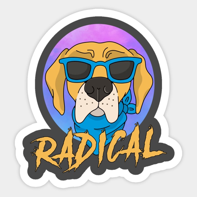 Radical dog Sticker by Jackies FEC Store